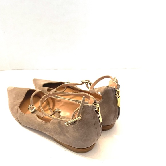 Sigerson Morrison | Pulie Pointy Suede Buckle Flat Blush - 7M Womens - Picture 4 of 14